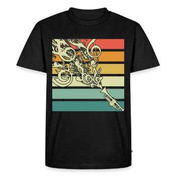 Trompette musicien instrument à vent fanfare - T-shirt Premium bio Homme - noir - Devant - Nico (187cm)