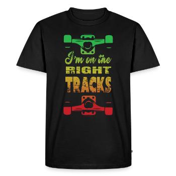 Skateboard skateboard skateboard skate - T-shirt Premium bio Homme - noir - Devant - Nico (187cm)