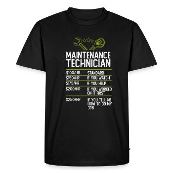 Technicien d’entretien technicien cadeau idée cadeau - T-shirt Premium bio Homme - noir - Devant - Nico (187cm)