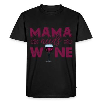 Wine Mama Vin rouge Verre à vin Wine Love - T-shirt Premium bio Homme - noir - Devant - Nico (187cm)
