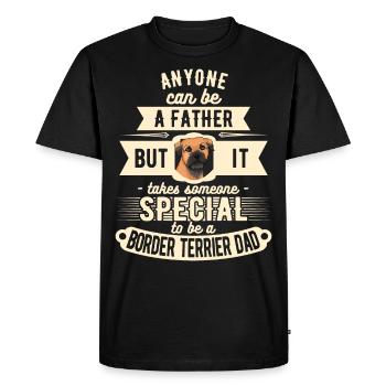Border terrier papa drôle - T-shirt Premium bio Homme - noir - Devant - Nico (187cm)