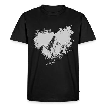 Man in nature for climbers and mountains - Men's Premium Organic T-Shirt - black - Front - Nico (187cm)
