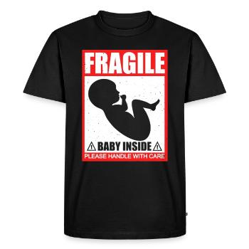 Grossesse naissance bébé enceinte - T-shirt Premium bio Homme - noir - Devant - Nico (187cm)