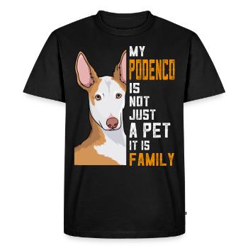 Famille cadeau chien Podenco - T-shirt Premium bio Homme - noir - Devant - Nico (187cm)