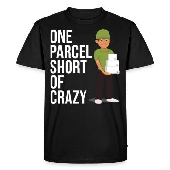 postier un colis à court de fou pour le courrier - T-shirt Premium bio Homme - noir - Devant - Nico (187cm)