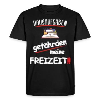 Hausaufgaben gefährden meine Freizeit Schüler - Männer Premium Bio T-Shirt - Schwarz - Vorne - Nico (187cm)
