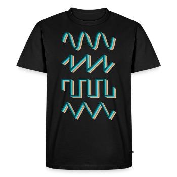 Synthesizer Synth Audio Analog Waves - Men's Premium Organic T-Shirt - black - Front - Nico (187cm)