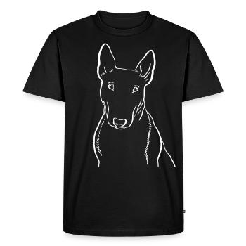 Dessin au trait cadeau bull terrier - T-shirt Premium bio Homme - noir - Devant - Nico (187cm)