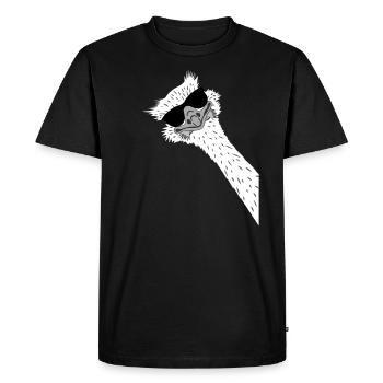 Ostrich ratite with glasses - Men's Premium Organic T-Shirt - black - Front - Nico (187cm)