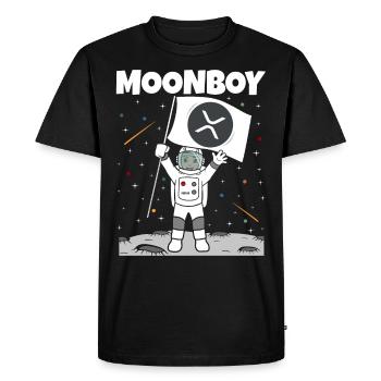 Moonboy XRP Mond Lustiges Krypto Moon - Männer Premium Bio T-Shirt - Schwarz - Vorne - Nico (187cm)