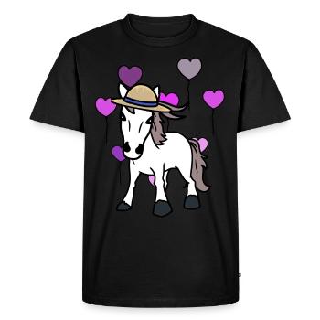 Coeur cheval cheval cheval cheval Cheval Fou de cheval - T-shirt Premium bio Homme - noir - Devant - Nico (187cm)