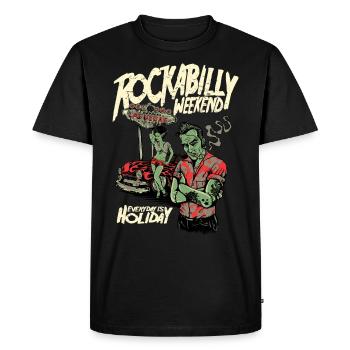 Rockabilly Weekend Vintage Retro Las vegas 50s - Men's Premium Organic T-Shirt - black - Front - Nico (187cm)