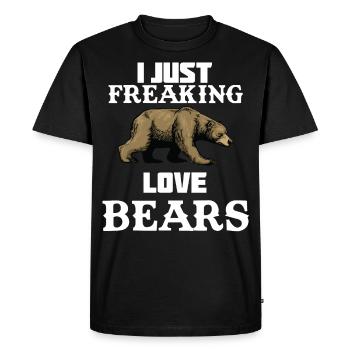 Bear bears brown bear wilderness forest - Men's Premium Organic T-Shirt - black - Front - Nico (187cm)