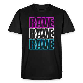 Techno music rave raver - Men's Premium Organic T-Shirt - black - Front - Nico (187cm)