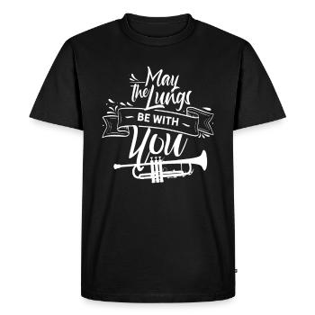May the lungs be with you - trumpet trumpeter - Men's Premium Organic T-Shirt - black - Front - Nico (187cm)