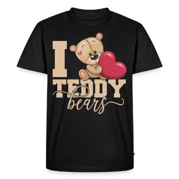 Teddy Bears Love Cute Teddy Bear Bears - Men's Premium Organic T-Shirt - black - Front - Nico (187cm)