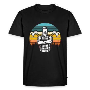 Menuisier menuisier menuisier menuisier - T-shirt Premium bio Homme - noir - Devant - Nico (187cm)