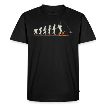 Pêcher Evolution cadeau pêche - T-shirt Premium bio Homme - noir - Devant - Nico (187cm)