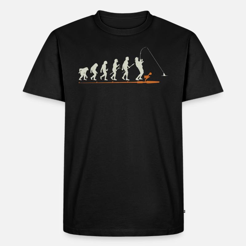 Pêcher Evolution cadeau pêche - T-shirt Premium bio Homme - noir