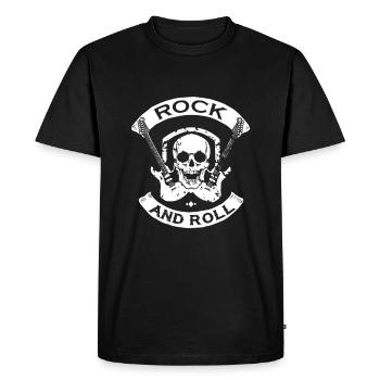 Crâne de guitare rock and roll - T-shirt Premium bio Homme - noir - Devant - Nico (187cm)