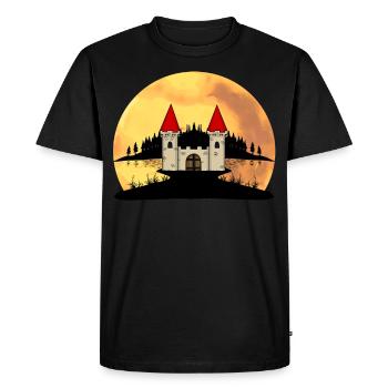 Moyen âge château forteresse nature fantaisie - T-shirt Premium bio Homme - noir - Devant - Nico (187cm)