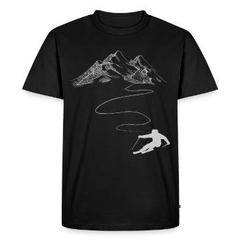 Ski quotes on the mountain and harz on a winter sports holiday - Men's Premium Organic T-Shirt - black - Front - Nico (187cm)