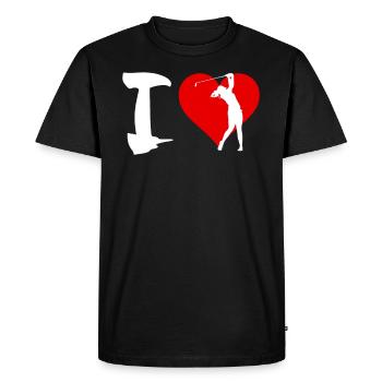 Golf joueurs de golf femme I love golf - T-shirt Premium bio Homme - noir - Devant - Nico (187cm)