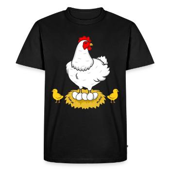 Œufs de coq de poule de poulet - T-shirt Premium bio Homme - noir - Devant - Nico (187cm)