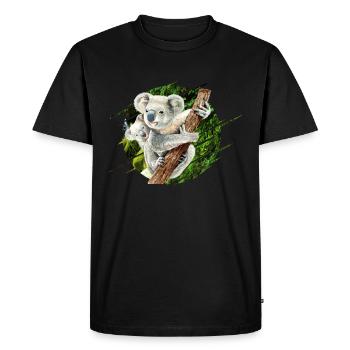 Mama Koala Bear with Baby - Men's Premium Organic T-Shirt - black - Front - Nico (187cm)