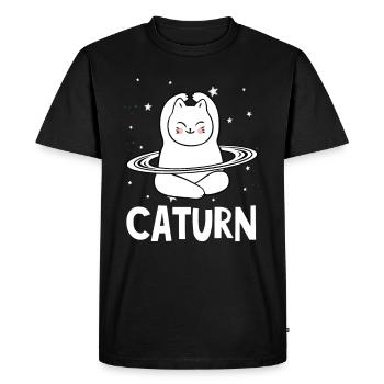 Cadeaux d'astronome de la galaxie amoureux des chats Caturn - T-shirt Premium bio Homme - noir - Devant - Nico (187cm)