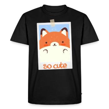 Renard si mignon 5/13 - T-shirt Premium bio Homme - noir - Devant - Nico (187cm)