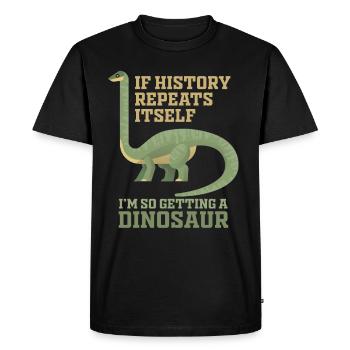 Si l'histoire se répète, je le ferai - T-shirt Premium bio Homme - noir - Devant - Nico (187cm)