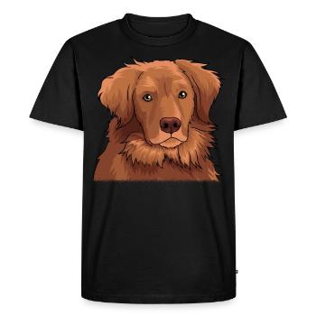Chien Retriever de canard de la Nouvelle-Écosse - T-shirt Premium bio Homme - noir - Devant - Nico (187cm)