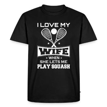 Squash wife squash racket squash - Men's Premium Organic T-Shirt - black - Front - Nico (187cm)