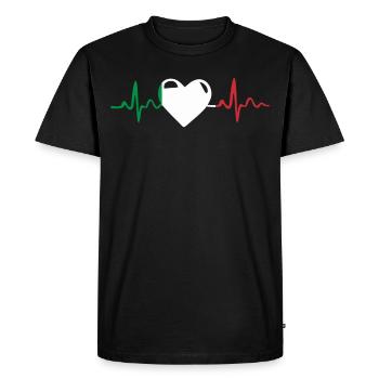 Italie Heartbeat EKG Pulse Italie - T-shirt Premium bio Homme - noir - Devant - Nico (187cm)