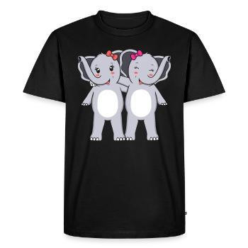 Éléphants éléphants - T-shirt Premium bio Homme - noir - Devant - Nico (187cm)