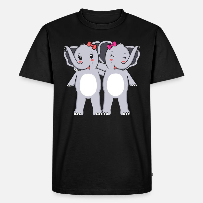 Éléphants éléphants - T-shirt Premium bio Homme - noir