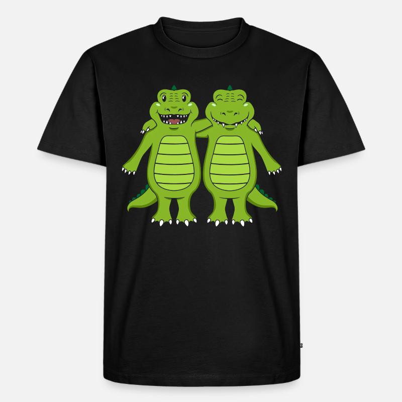 Krokodile - Männer Premium Bio T-Shirt - Schwarz