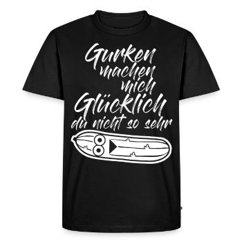 Concombre - cornichons drôles rengaine - T-shirt Premium bio Homme - noir - Devant - Nico (187cm)