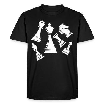 Pièces d'échecs échecs - T-shirt Premium bio Homme - noir - Devant - Nico (187cm)