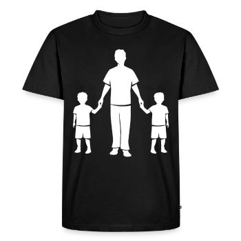 Papa papa - T-shirt Premium bio Homme - noir - Devant - Nico (187cm)