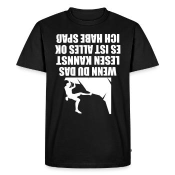 Climbing If you can read this everything is ok - Men's Premium Organic T-Shirt - black - Front - Nico (187cm)