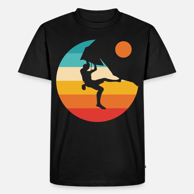 Climbing climbing climber mountain boulder - Men's Premium Organic T-Shirt - black