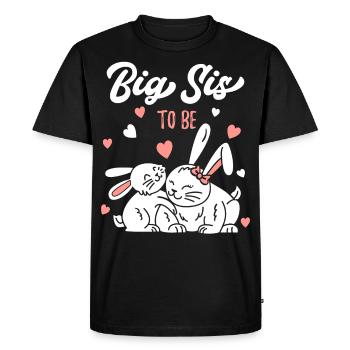 Je vais être une grande soeur / bientôt une grande soeur - T-shirt Premium bio Homme - noir - Devant - Nico (187cm)