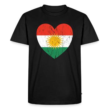 Son coeur cadeau Kurdes Kurdes Biji Kurdistan - T-shirt Premium bio Homme - noir - Devant - Nico (187cm)