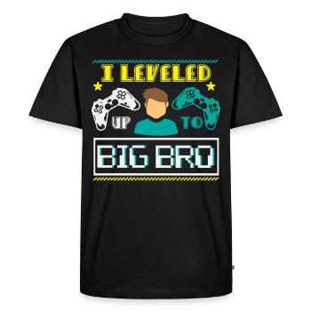 Gamer Gaming nivelé jusqu'à Big Bro - T-shirt Premium bio Homme - noir - Devant - Nico (187cm)