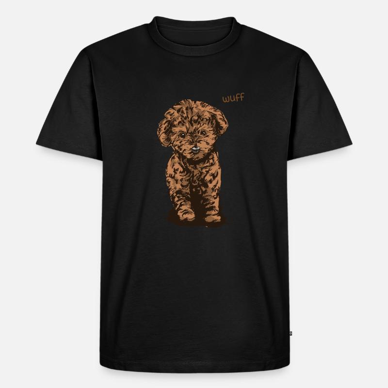 Wuff Welpe - Männer Premium Bio T-Shirt - Schwarz