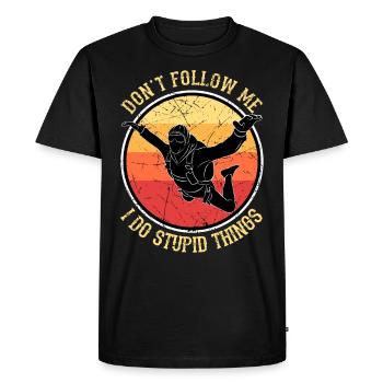 Parachutistes skydiving cadeau - T-shirt Premium bio Homme - noir - Devant - Nico (187cm)