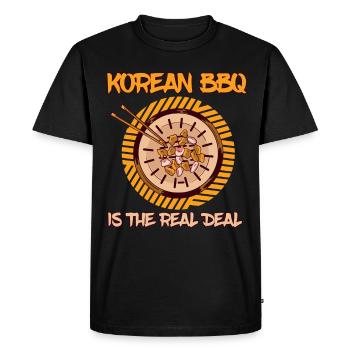 Korean BBQ is the Real Deal Asian Tradi - Men's Premium Organic T-Shirt - black - Front - Nico (187cm)