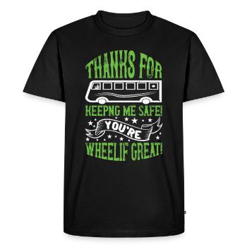 Cadeau d'autobus scolaire de chauffeur de bus - T-shirt Premium bio Homme - noir - Devant - Nico (187cm)